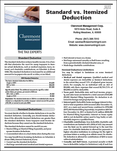 Standard vs. Itemized Deduction